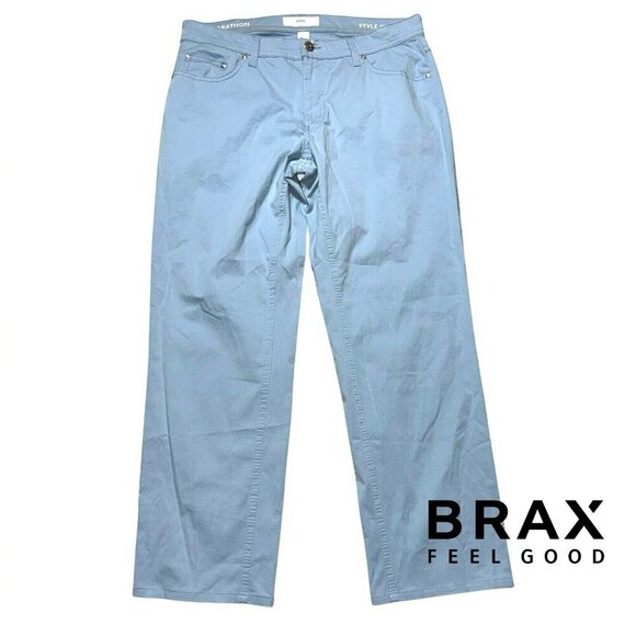 Lot -2 Brax Feel Good Cooper Fancy/Silvio Hi Flex Straight Leg Pants Men's 34x27 - Picture 2 of 10